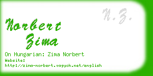 norbert zima business card